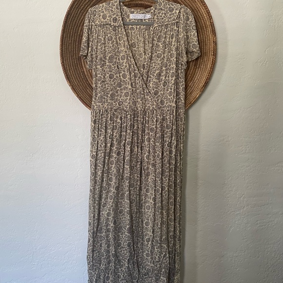 Christy Dawn Dresses & Skirts - Christy Dawn Floral Maxi Dress in Cream and Brown